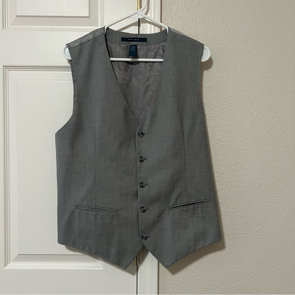 Perry Ellis Men’s Gray Suit Vest - Large